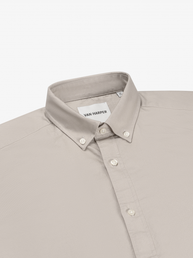 Afbeelding van OXFORD SHIRT COTTON 5047 Cappuccino Heren Overhemd -  VAN HARPER
